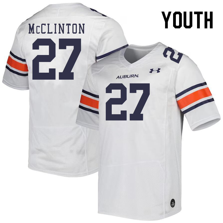 Youth #27 Mac McClinton Auburn Tigers College Football Jerseys Stitched-White